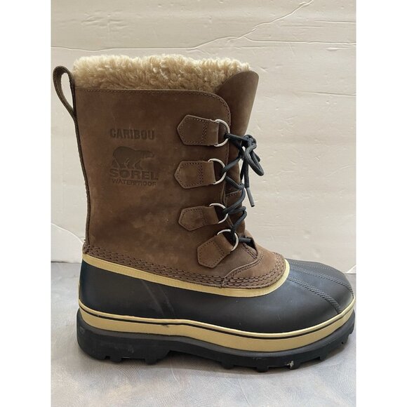 SOREL Caribou Size 11 Bruno Waterproof Men's Snow Boots Barn Snow Warm Faux Fur - Picture 4 of 10